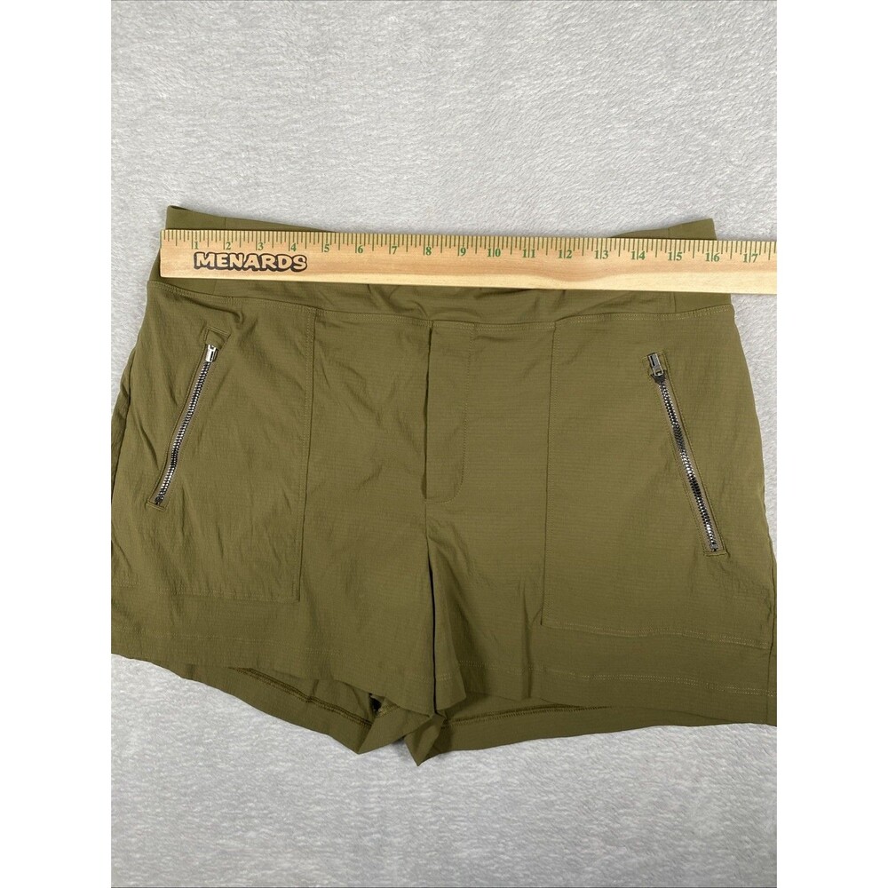 Athleta Trekkie Shorts Women's 12 North Army Green High Rise 3.5" Pull on - Picture 3 of 9